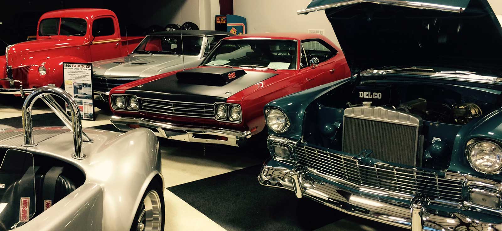 Classic cars on scenic road